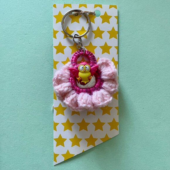 Handmade Bag Charm, Crochet Keychain Charm, Happy Dock Charm - Picture 1 of 7